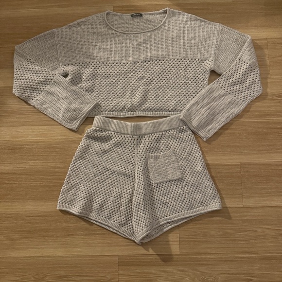 wild fable Sweaters - Wild Fable 2-Piece Knit Lounge Set - Light Grey - Size Medium